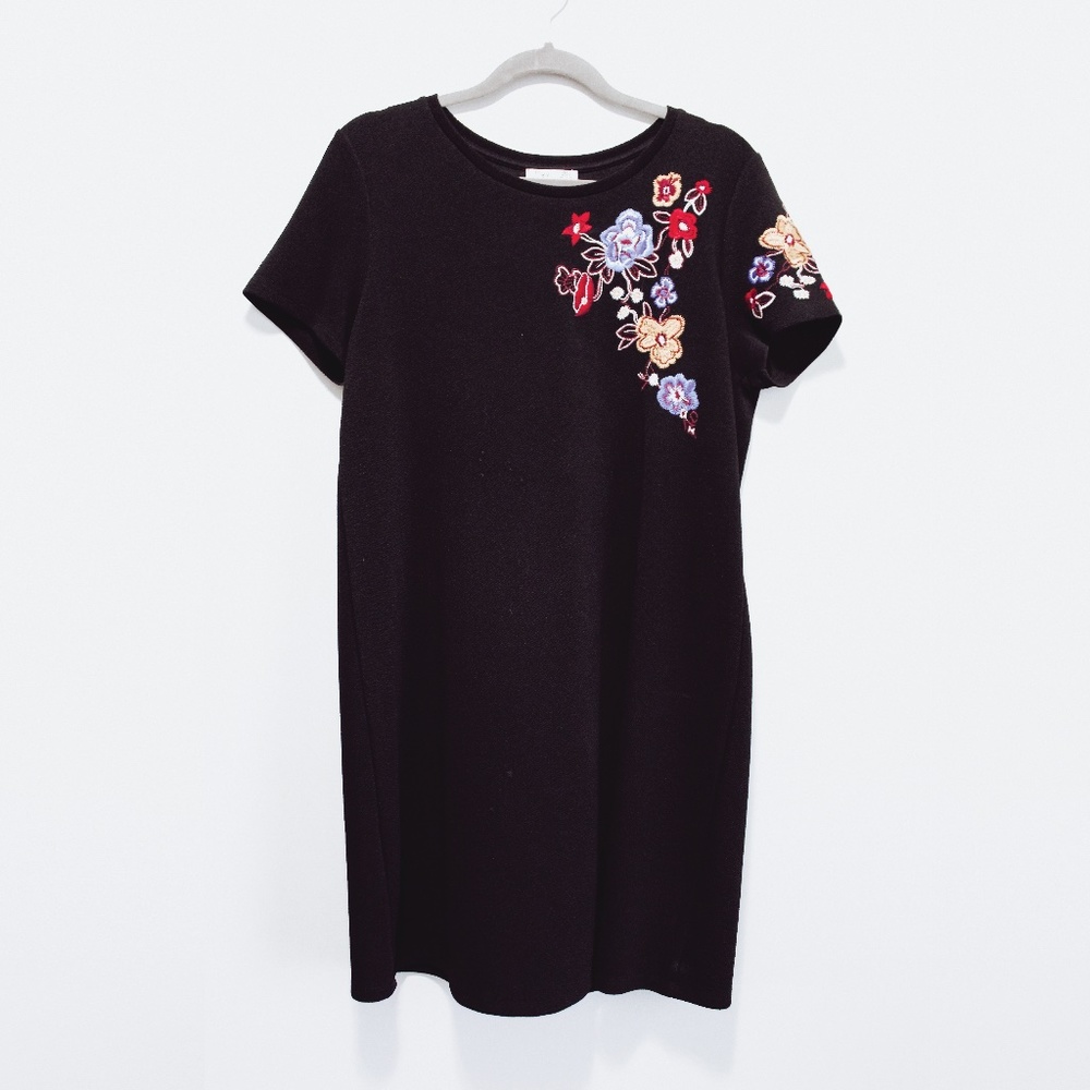 Embroidered Shift Dress